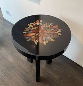 Side table with Agate mosaic